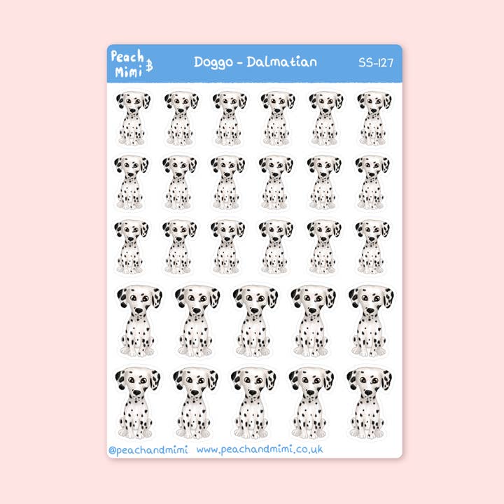 Doggo - Dalmatian Stickers for wholesale by Peach and Mimi