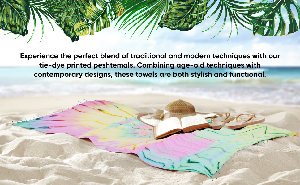Kikoya - Wholesale Beach Towel - Tie Dye Pestemal Turkish Beach Towel Sand Repellent hand-dye4