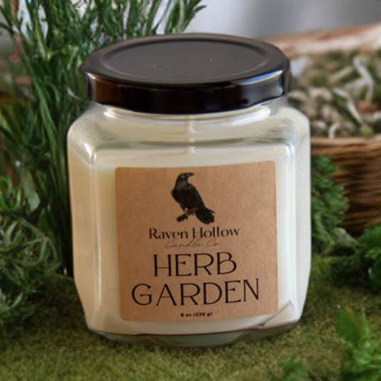 Herb Garden Soy Beeswax Candle (8 oz) for wholesale by Raven Hollow Candle Co.