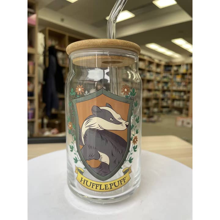 Silver Buffalo - Vente Verre/tasse - Verre Tumbler 16oz Blason de la Maison Poufsouffle Flora et Fauna
