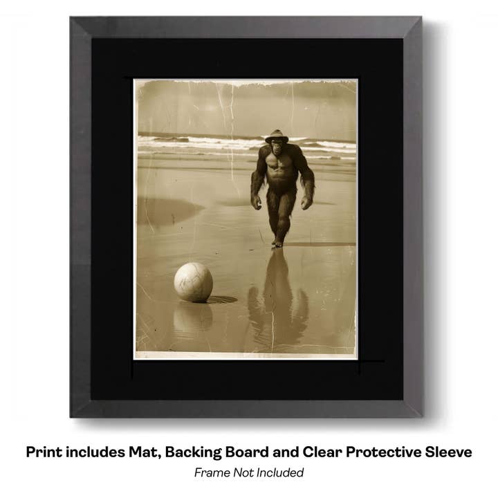 Mowbi - Vendita all'ingrosso Stampa artistica - Tipo Tosto, Bigfoot: Credi in Te Stesso - Stampe d'Arte di Criptidi - Stampe di Bigfoot – Opera d'Arte 8″x8″ in Passepartout 12″x12″7