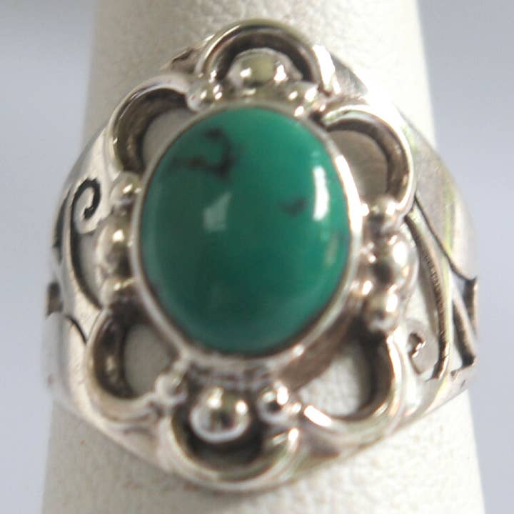 Turquosie stone Ring in sterling silver RPR-701 for wholesale by Dorjebajra Tibet Shop