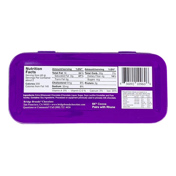 The San Francisco Chocolate Factory - Wholesale Chocolate Bar - 3oz Tin Wine Lover's Chocolate - Pairs with Syrah4