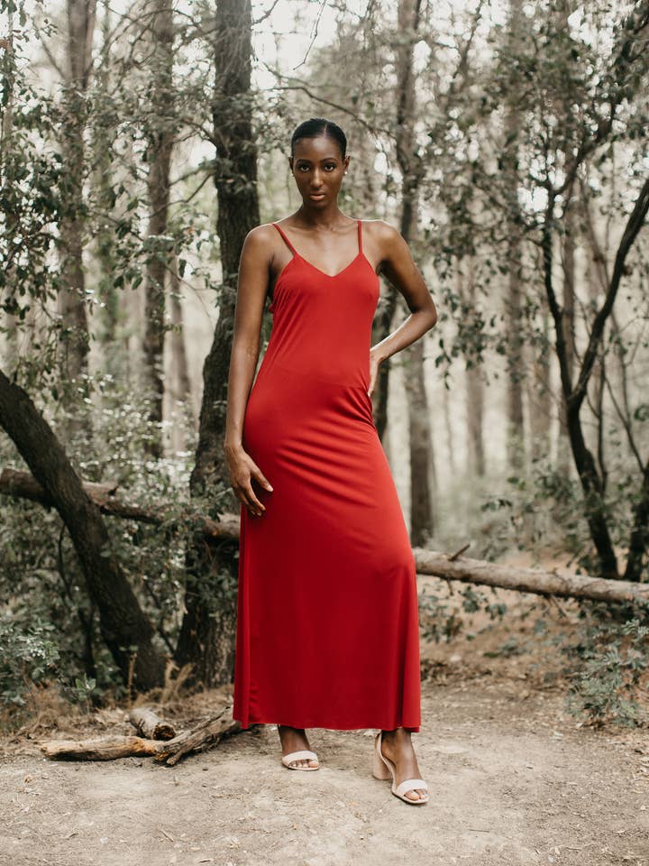 Enkel klänning i satinjersey för wholesale av CEYLAN BCN