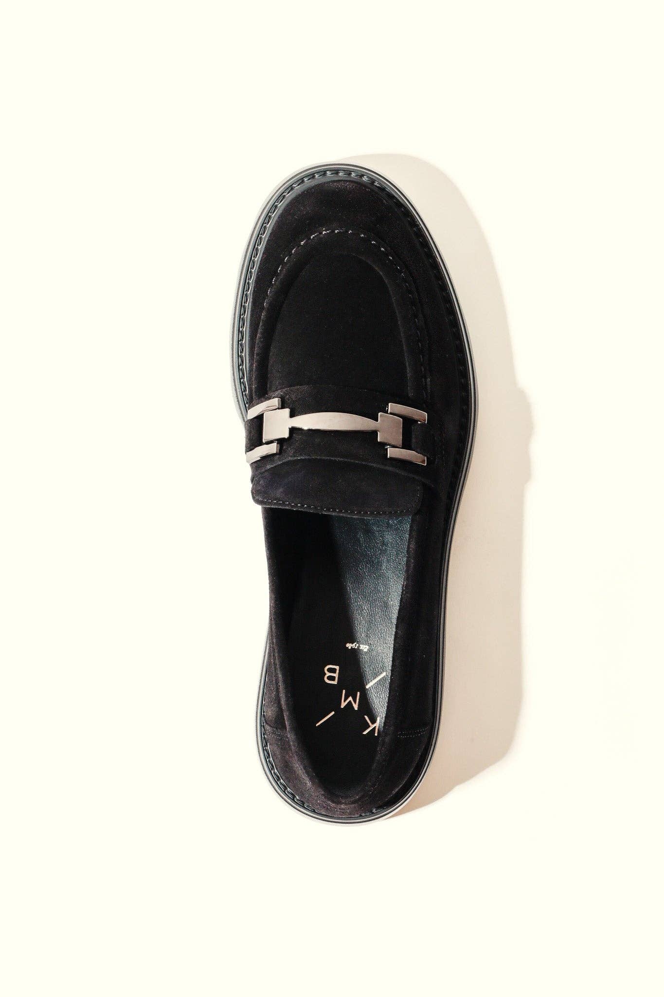KMB Shoes - Wholesale Loafers - Women's - AINOHA BLACK – Suede Loafers with Horsebit and Extra-Light Sole3