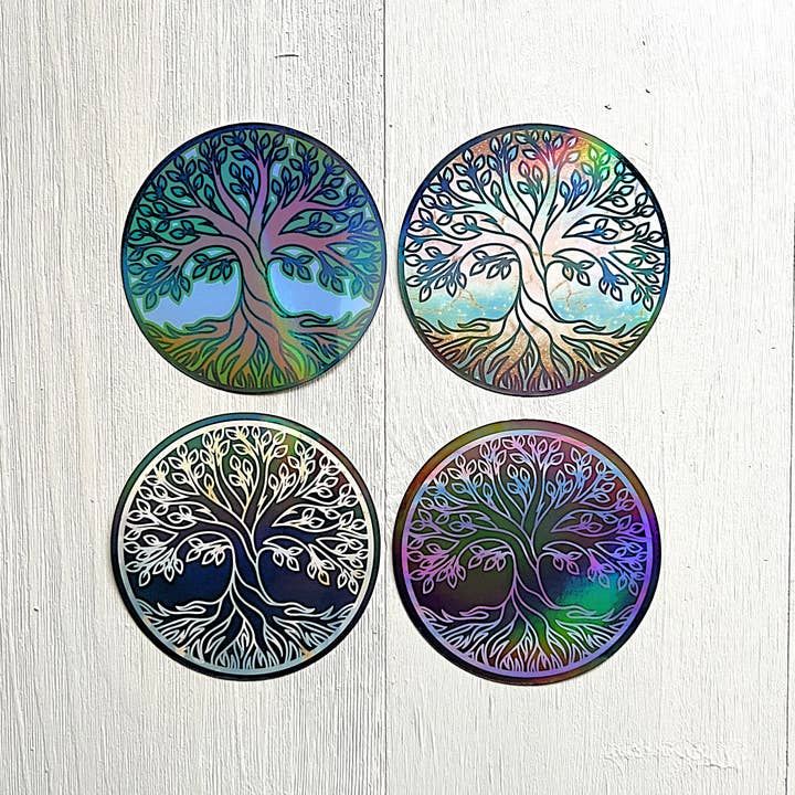 Tree of Life Holographic Stickers for wholesale by 2Bisters