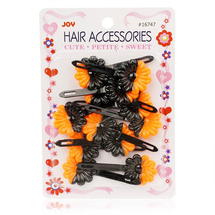 Joy Daisy Barrettes 12ct Black & Orange for wholesale by Annie International, Inc.