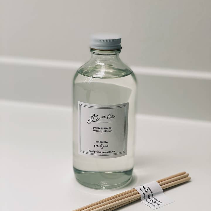Grace Diffuser- Peony & Prosecco for wholesale by Sincerely Sarah Jane Candles
