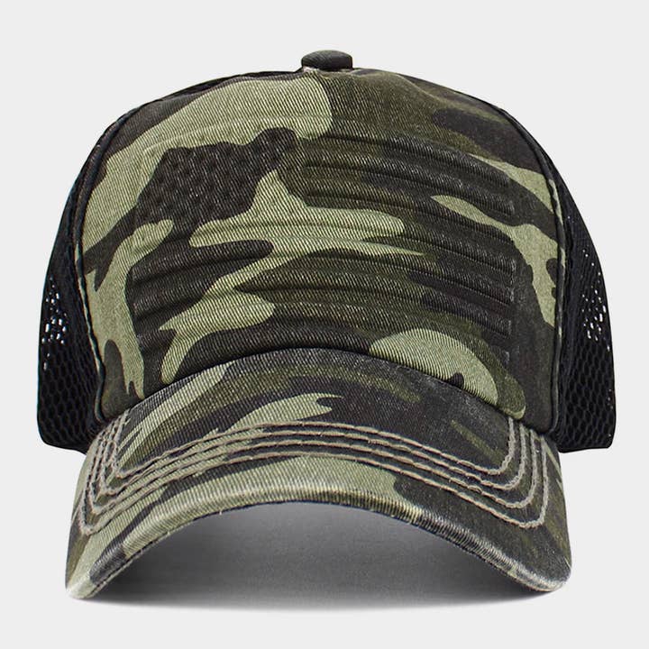 Sensibling Corp. - Wholesale Trucker Hat - Unisex - American USA Flag Patch Pointed Mesh Back Trucker Hat6