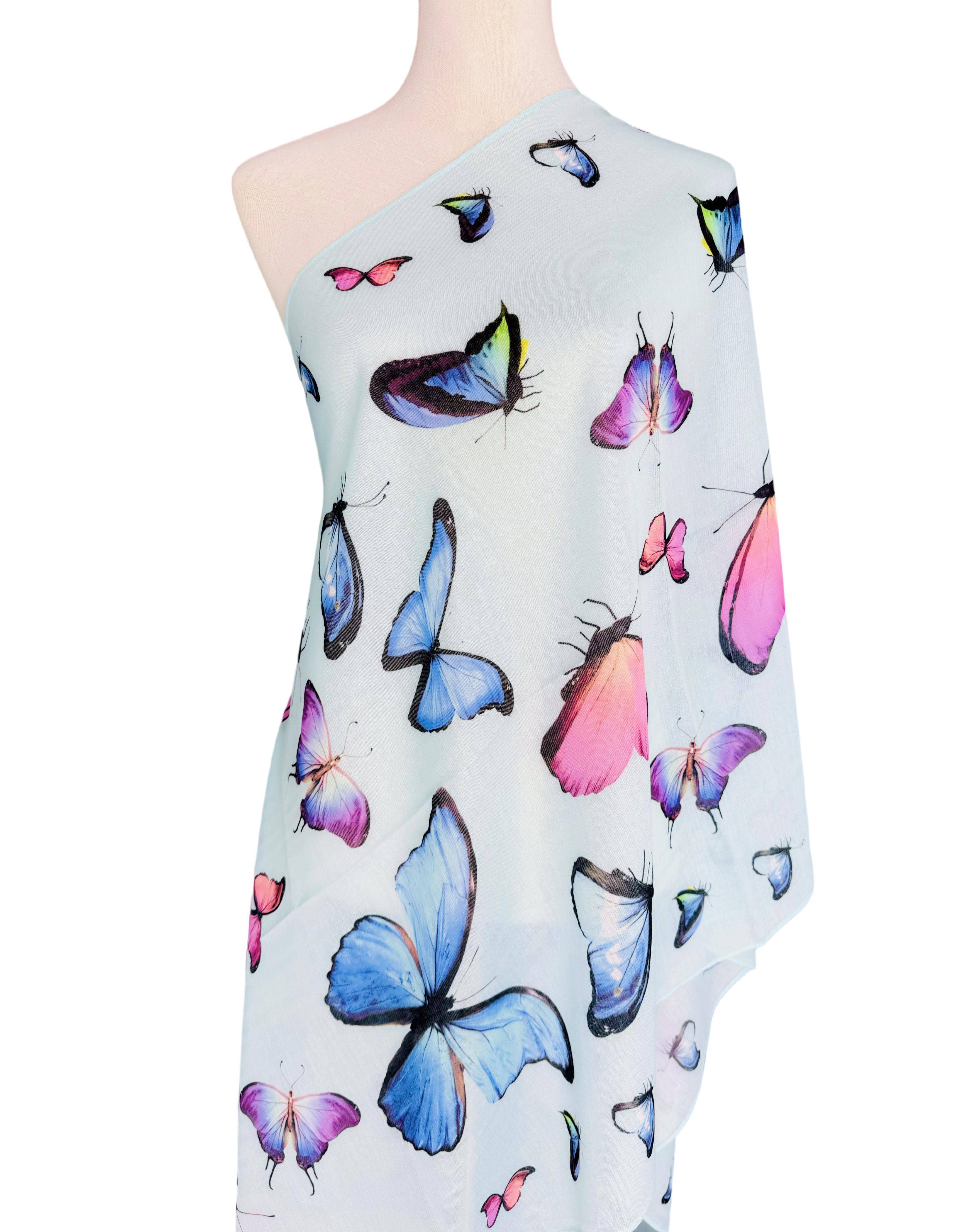 JC Sunny Fashion - Wholesale Scarf - Women's - JC021042 JC Signature Multicolor Butterfly Scarf2