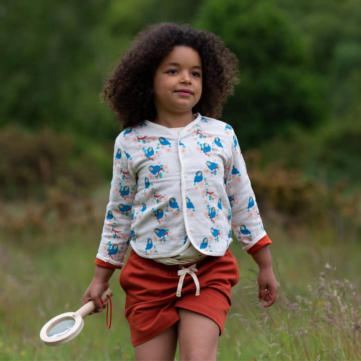 Giacca primaverile reversibile senza colletto Bluebirds per la vendita all'ingrosso da parte di Little Green Radicals EU