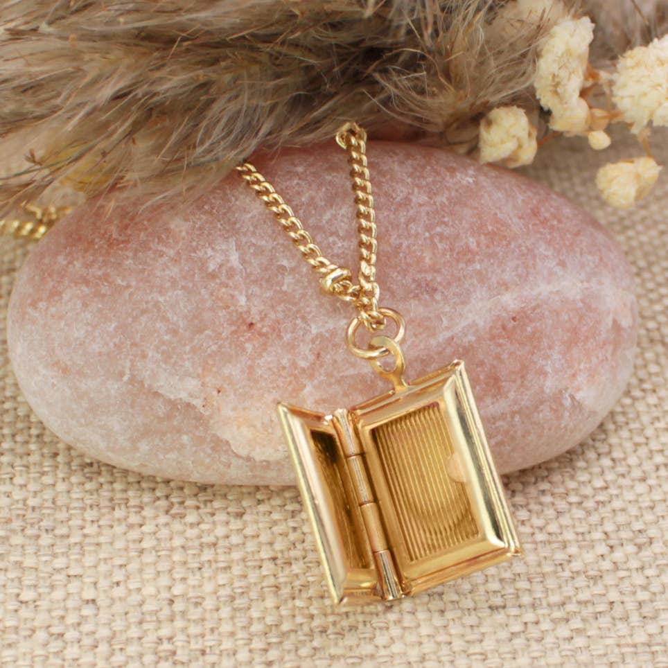 ZAD - Wholesale Locket Necklace - Secret Diary Gold Book Locket Necklace3