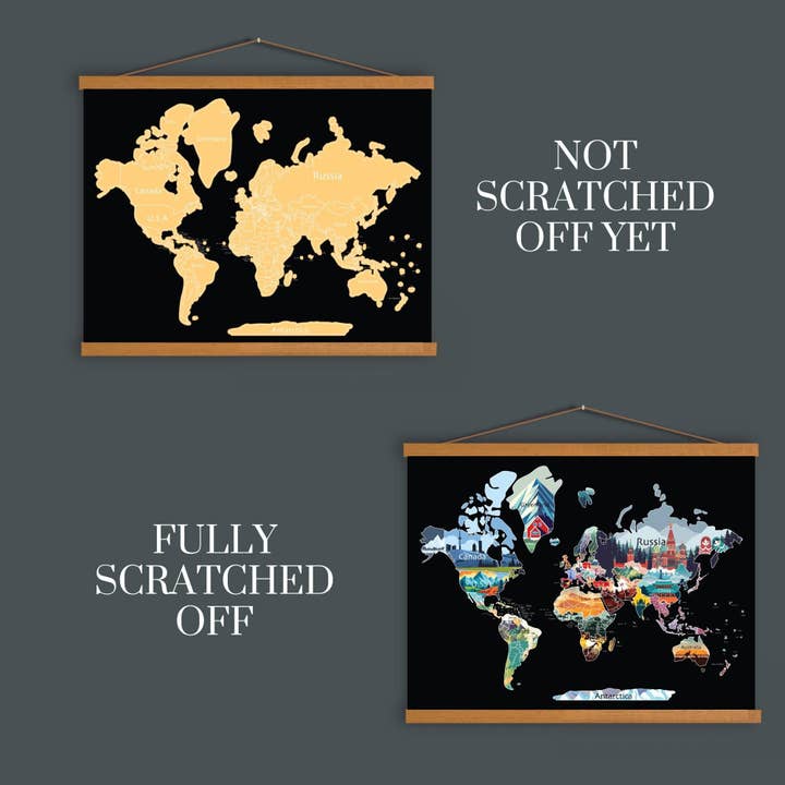 Track Your Adventures - Wholesale Poster - Large World Scratch off Map2