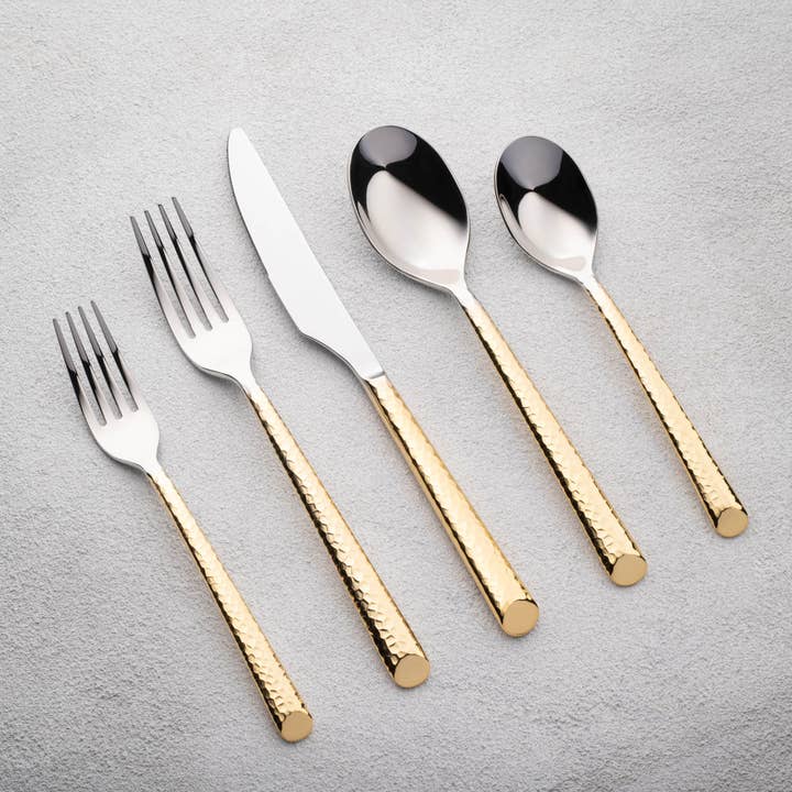 Kadra Kitchenware – Großhandel Bestecksets – Vikko Crown Gold 18/10 SS 20-teiliges Besteckset3