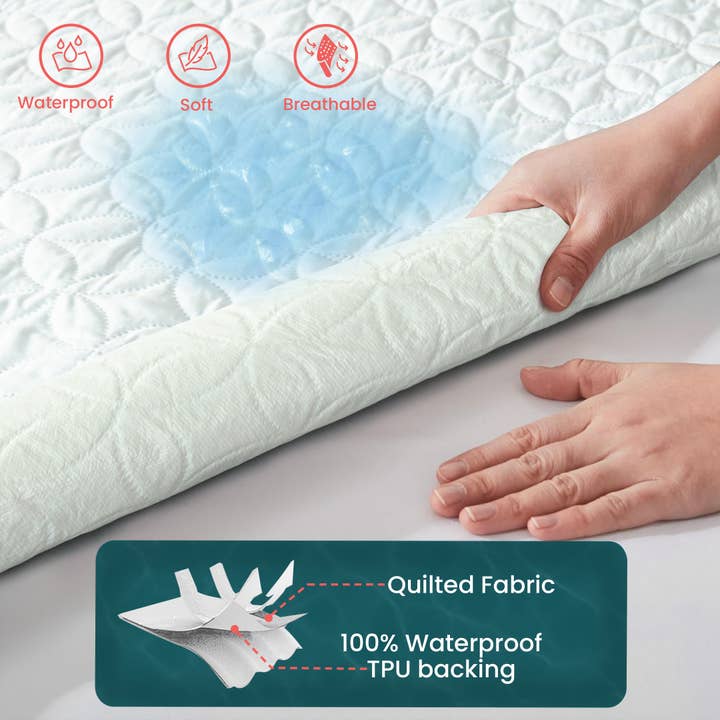 Qatan - Wholesale Mattress Pad/Protector - Waterproof Mattress Protector - Soft, Breathable, Noiseless