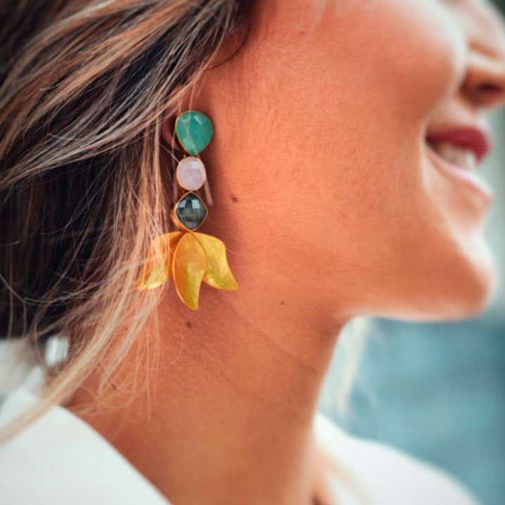 ACUS - Vente Boucles d'oreilles pendantes - Boucles d'oreilles Caprio Pierre de Lune3