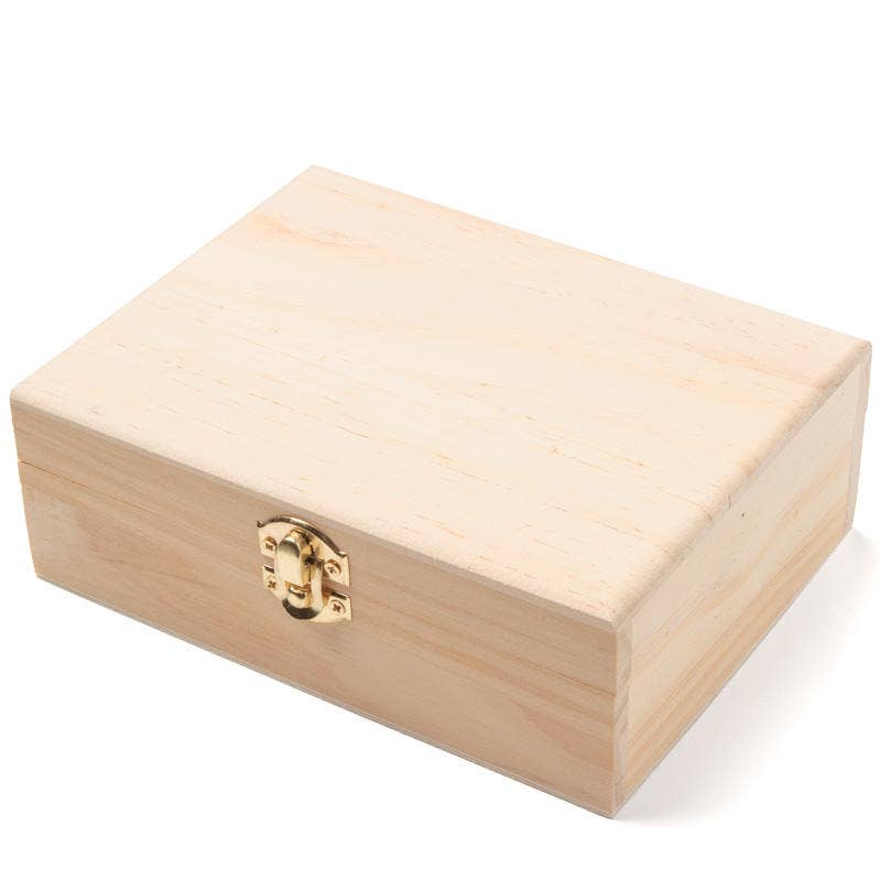 Factory Direct Craft - Wholesale Decorative Box - Unfinished Wood Empty Cigar Box - 7-1/4" x 5-1/2" x 2-1/2"3