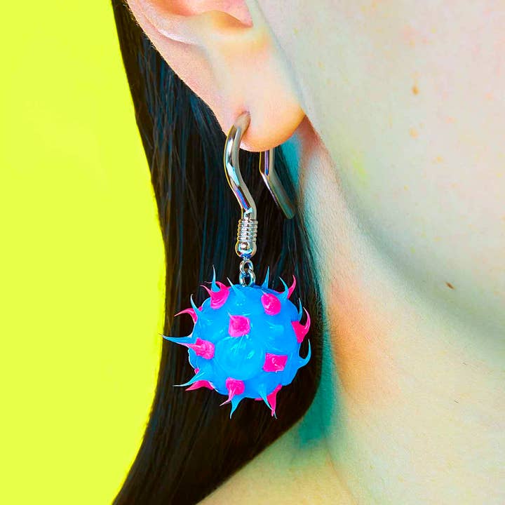 STUDIOCULT - Wholesale Dangle Earrings - Oversized Spike Ball Earring - Cotton Candy