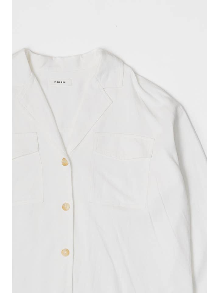 MOD REF - Wholesale Button Down Shirt - Women's - The Luciana Top | Relaxed Linen Button-Down Top6