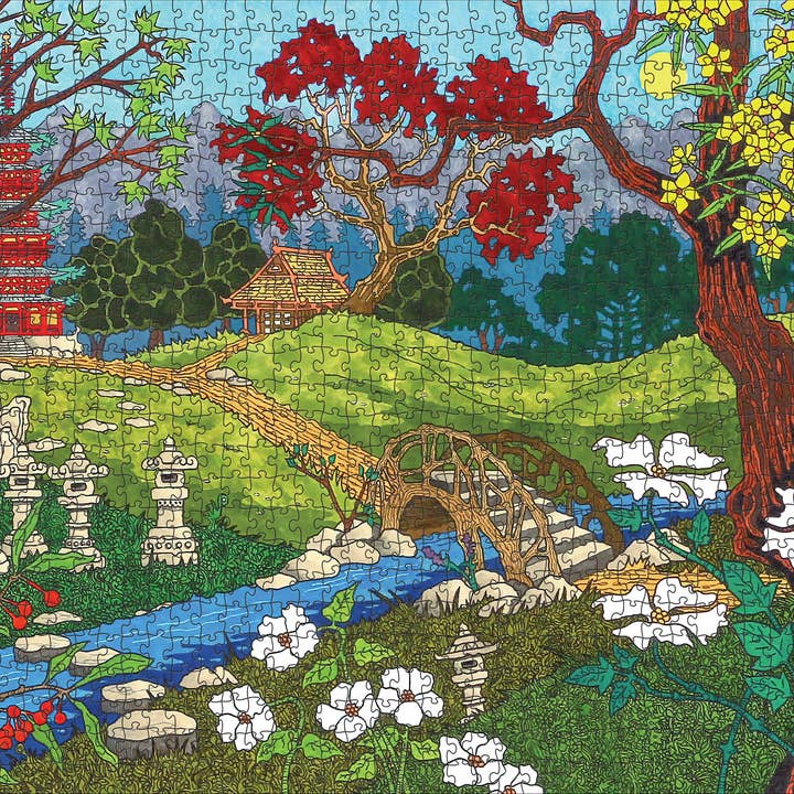 Pomegranate - Wholesale Puzzle - Adult - CJ Hurley: At the Japanese Garden 1000-Piece Jigsaw Puzzle