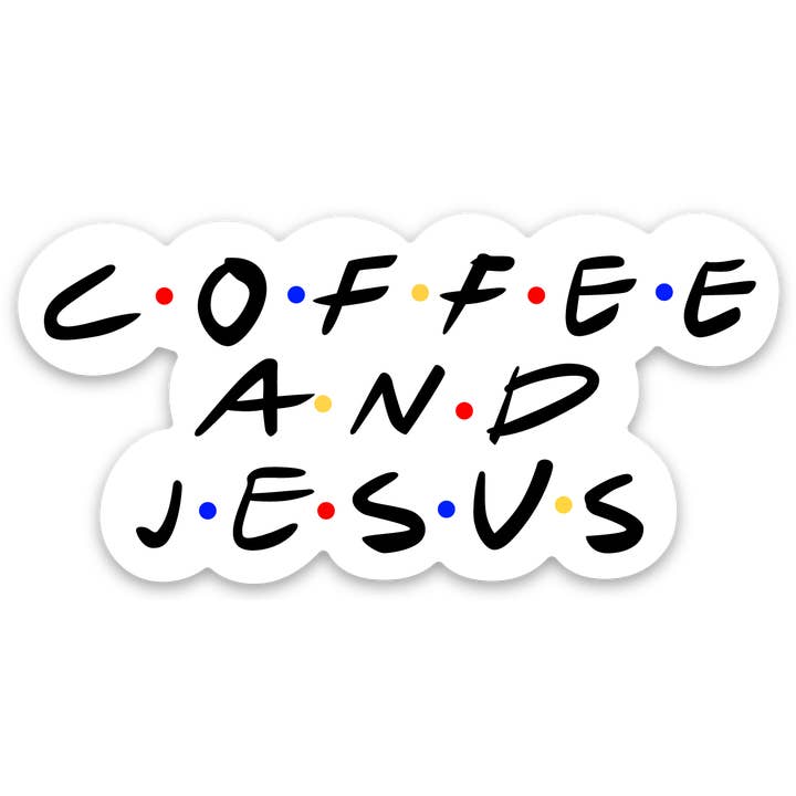 Coffee & Jesus Sticker for wholesale by Bugsy's