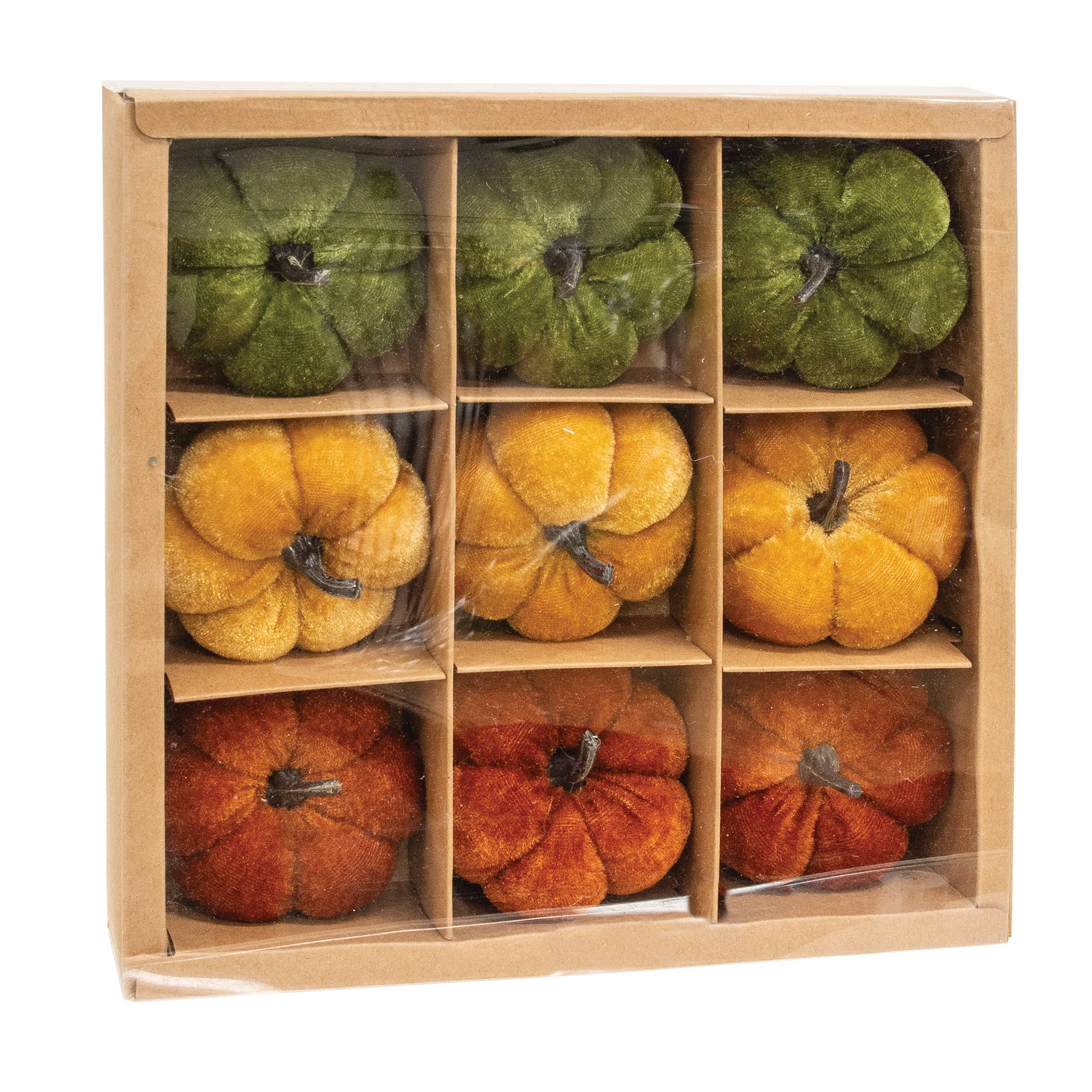Bright Ideas - Wholesale Decorative Tabletop Object - 9/Set Velvet Pumpkins2