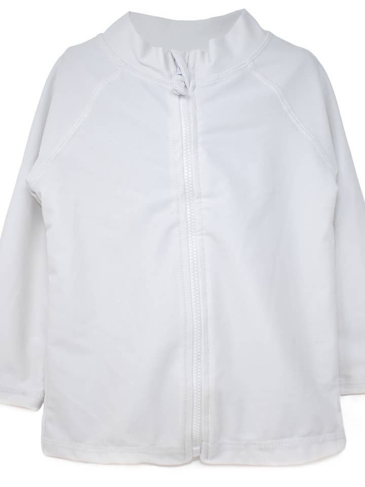 Kids UPF50+ Girls and Boys Zip Front Swim Rash Guard Jacket for wholesale by Flap Happy