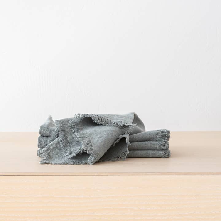 LinenMe - Wholesale Dinner & Cloth Napkin - Hand-Made Linen Napkin Terra Fringe Various 30 Colors10