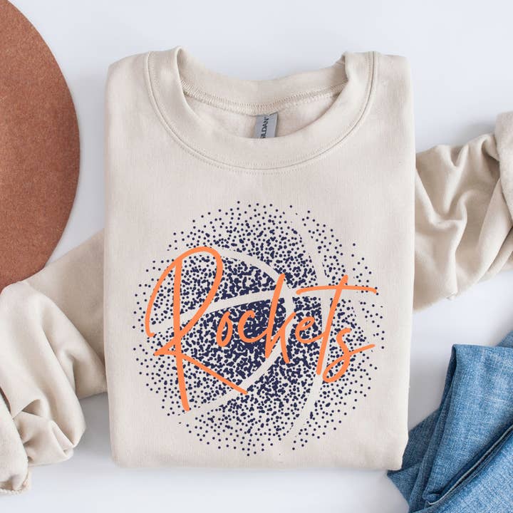 Faded Basketball Sweatshirts – Custom Design Sports Fan Gift for wholesale by La Bella Rose Boutique