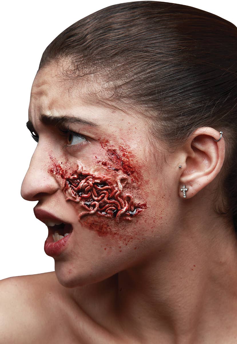 Partychimp - Vendita all'ingrosso Costume di carnevale - Donna - Applicazione con vermi insanguinati - Accessorio per feste0