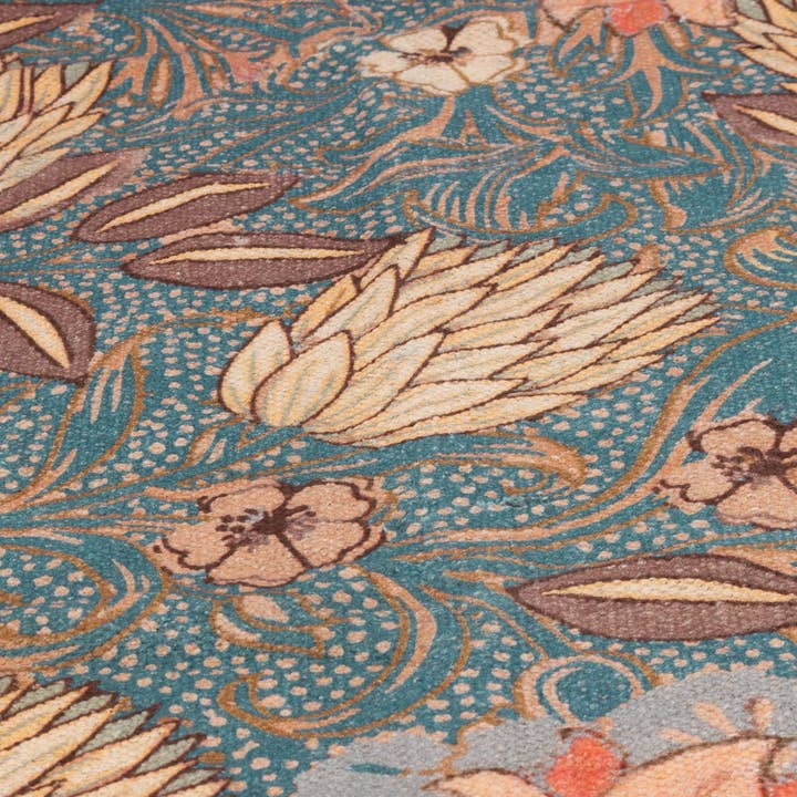 Bolais Floral Tasselled Indoor Rug Blue for wholesale on Faire