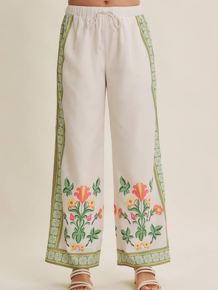 MODERNE ETNISK HAVEFEST EKSKLUSIVT PRINT BUKSER MED BREDE BEN for engroshandel hos in february