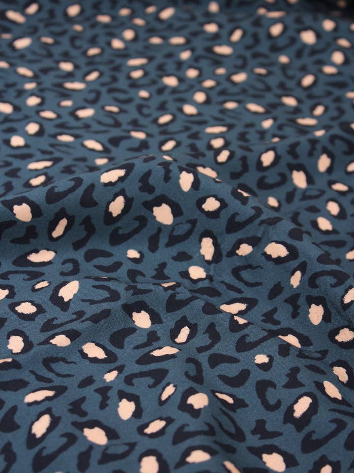 Bagheera Blue Viscose Fabric for wholesale by Eglantine et Zoé
