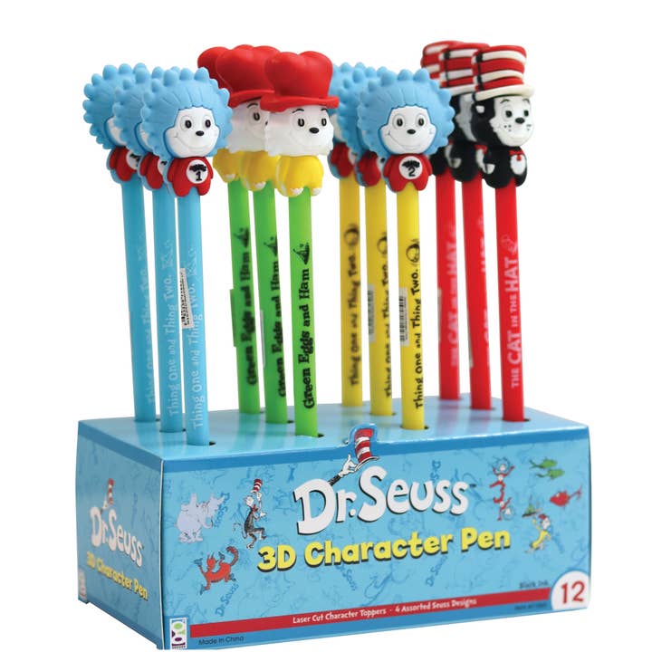 Geddes - Wholesale Pen - Dr Seuss 3d Character Pen 12/display