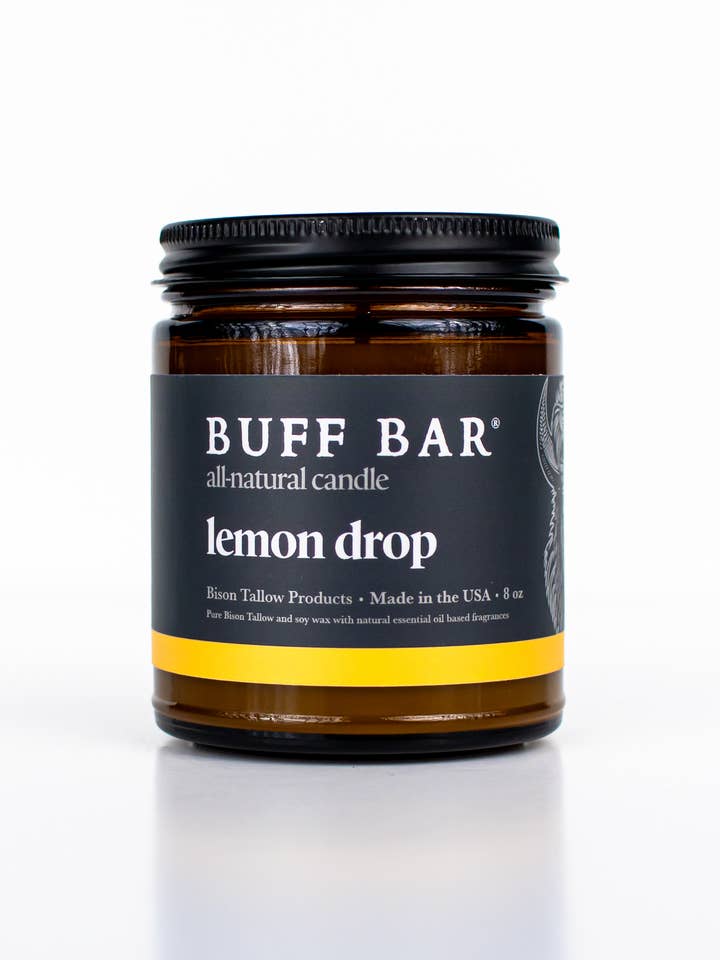 Lemon Drop Bison Tallow Candle - 8oz for wholesale by Big Crazy Buffalo