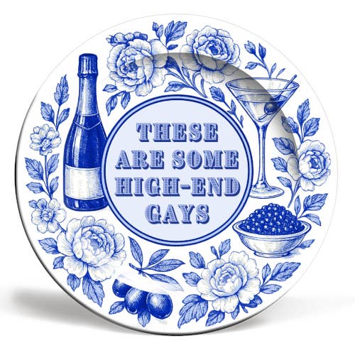 Plates 'High-end Gays' by Lilly Rose for wholesale by ART WOW