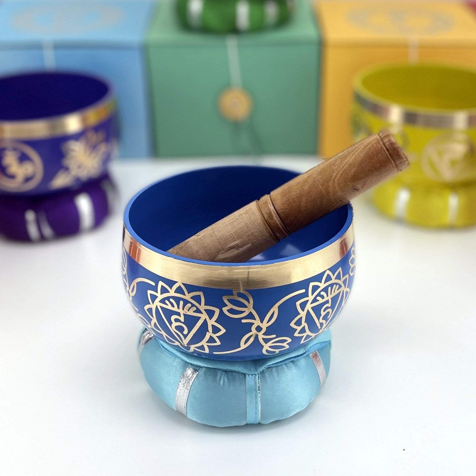 Rock Paradise - Wholesale Meditation Supplies - Brass Tibetan Singing Chakra Bowls - Choose Your Own6