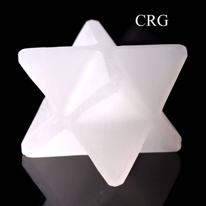 QTY 1 - Selenite Merkaba Star / SOME IMPERFECTIONS / 2-3in for wholesale by Crystal River Gems LLC