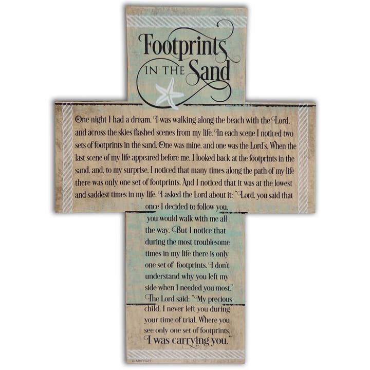 Cruz de pared con huellas para venta al por mayor de Abbey + CA Gift