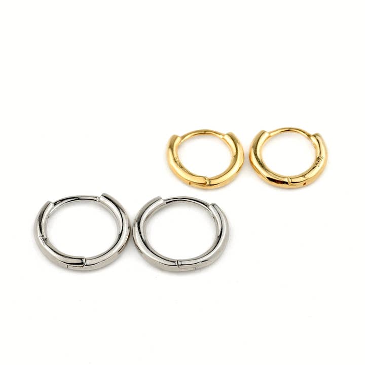 Thin Sterling Silver Huggies - Simple Tiny Hoop Earrings for wholesale by Blueyejewelry