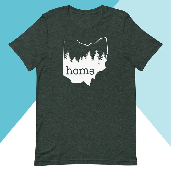 T-shirt unisexe Ohio Home Pine Trees pour la vente par North Owl Apparel