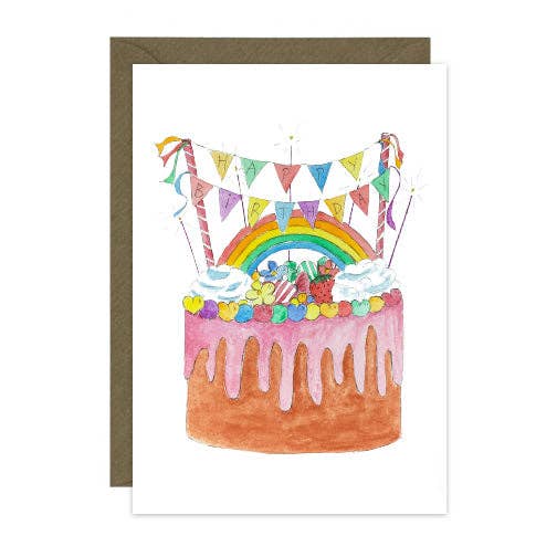 Duck Blue® - Wholesale Verjaardagskaartje - Rainbow verjaardagstaart