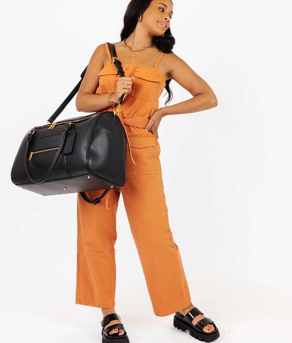 Fawn Design – Engroshandel Stor rejse- og weekendtaske - Dame – The Weekender - Rejsetaske i kunstlæder med bagagemærke7