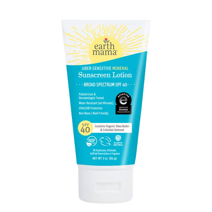 Uber-Sensitive Mineral Sunscreen Lotion - SPF 40 for wholesale by Earth Mama Organics