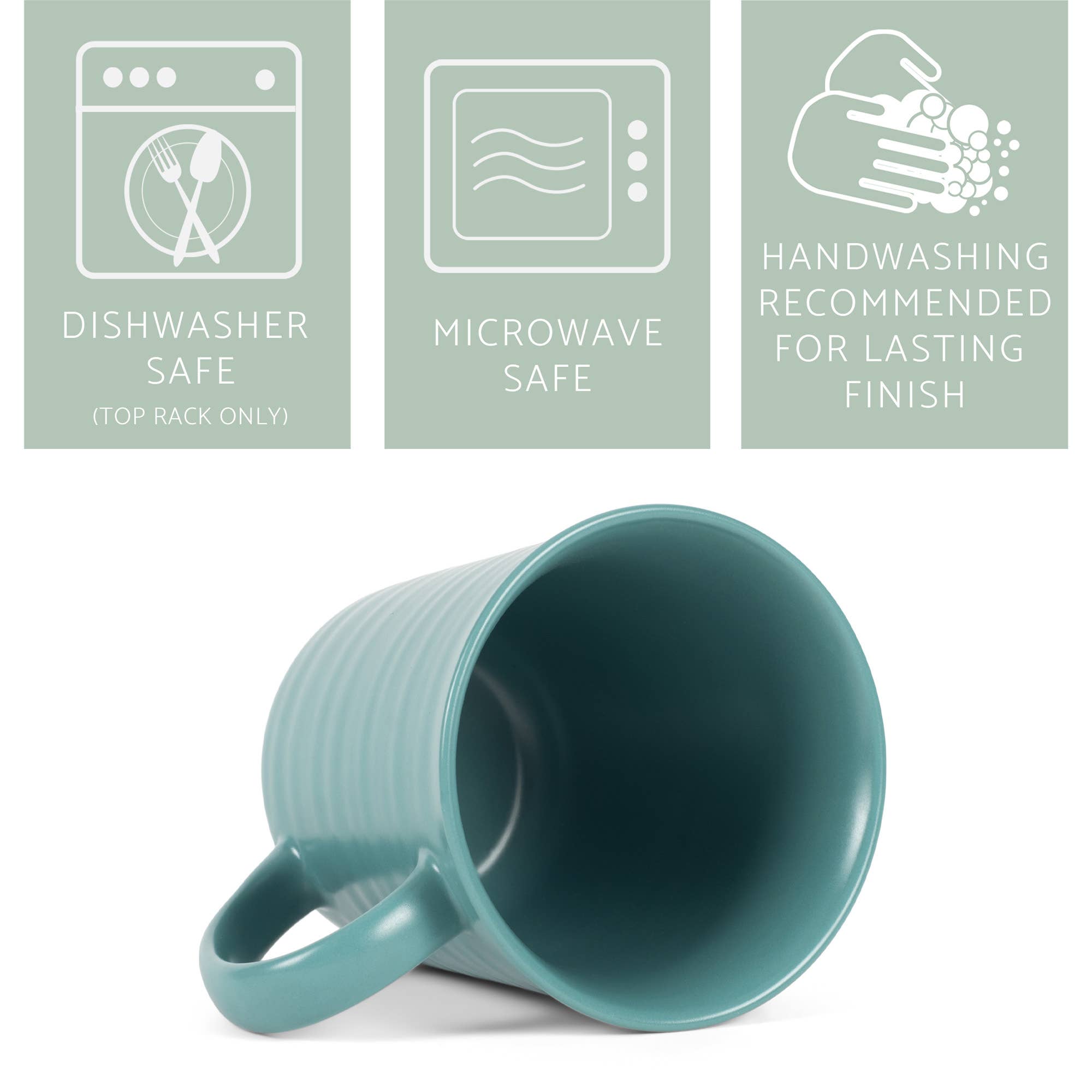 EAST AVENUE - Wholesale Coffee Mug - Mug 4-Pk Turquoise Matte Glaze Finish 17 Oz PRICE IS PER MUG3