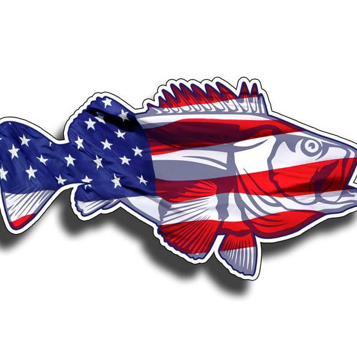 USA Bass Fish Sticker for wholesale by Real Sticky