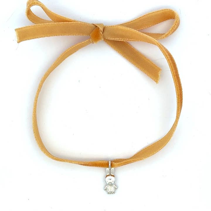 Miffy Daisy Dress Velvet Ribbon Necklace (Sterling Silver) for wholesale by LICENSED TO CHARM