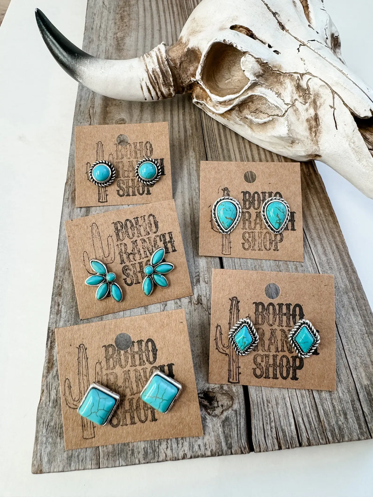 Boho Ranch Shop – wholesale Stud/post earrings – Western Turquoise Stud Earrings3