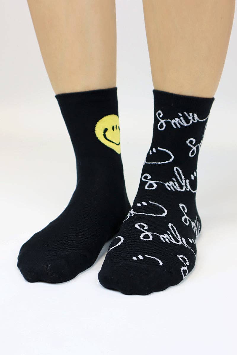 7DAYSSOCKS – Meias - Mulher por atacado – Crew Feminina Manuscrito Smile AB Meias inigualáveis1