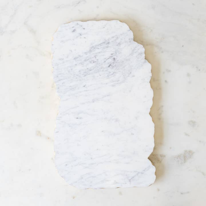 Metz Marble Serving Board White/Gold 15x9.5 x.5 for wholesale by The Royal Standard